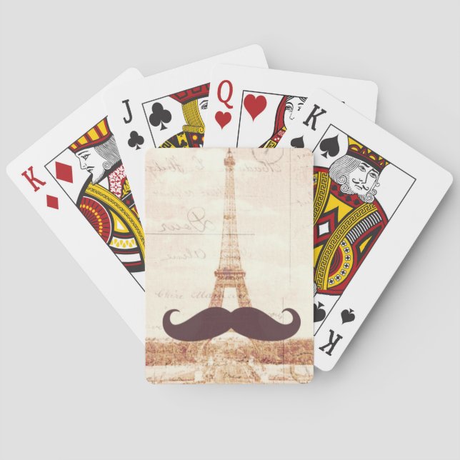 Moustache Eiffel Tower Playing Cards (Back)