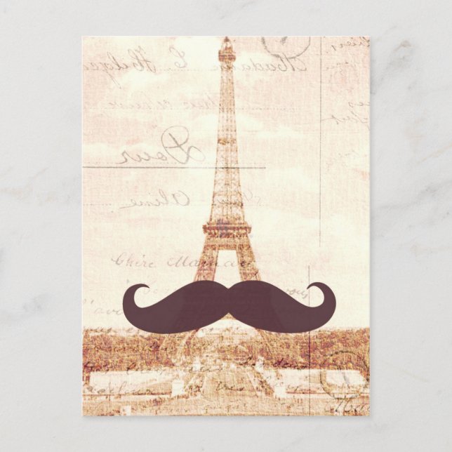 Moustache Eiffel Tower Postcard (Front)