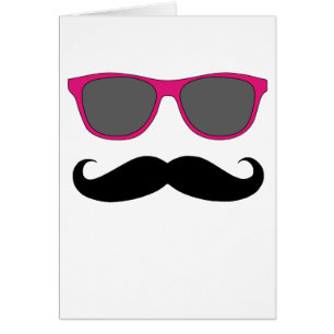 Moustache et humeur rose de lunettes de soleil