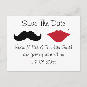 Moustache et lèvres enregistrer la date carte post