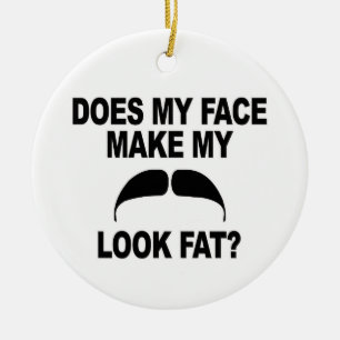 Moustache Fat Ceramic Ornament