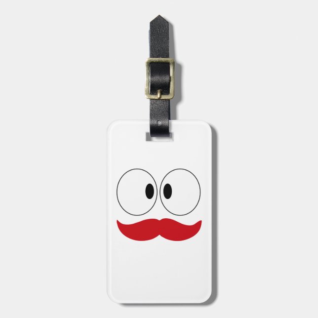 Moustache Funny Face With Eyes Luggage Tag (Front Vertical)