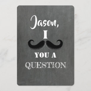 Moustache Funny Groomsman or Best Man Proposal Invitation