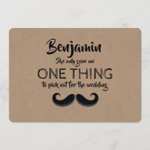 Moustache Funny Groomsman or Best Man Proposal Invitation