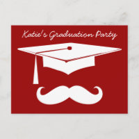Moustache Graduation White