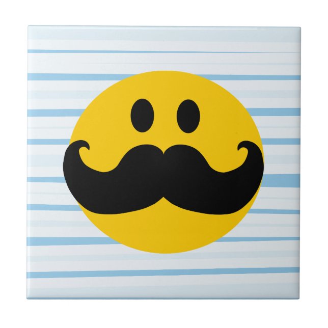 Moustache Happy Face Tile (Front)
