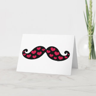 Moustache Hearts Card
