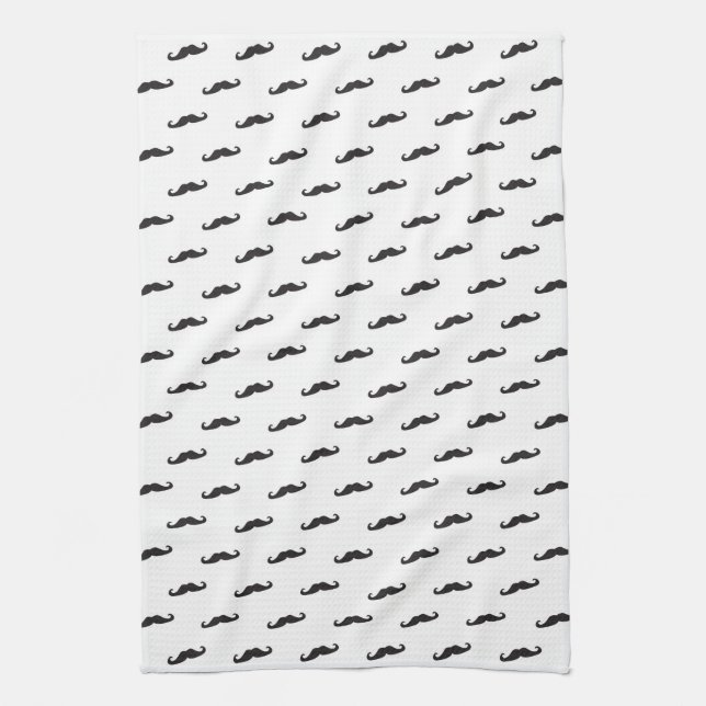 Moustache hipster pattern 2 kitchen towel (Vertical)