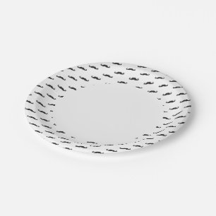 Moustache hipster pattern 2 paper plate