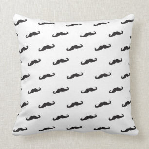 Moustache hipster pattern 2 throw pillow
