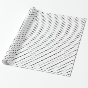 Moustache hipster pattern 2 wrapping paper