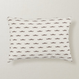 Moustache hipster pattern 3 accent pillow