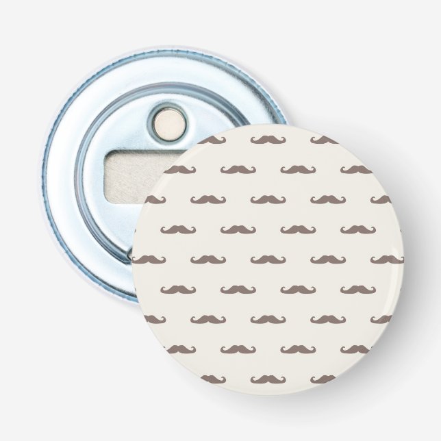 Moustache hipster pattern 3 bottle opener (Front)