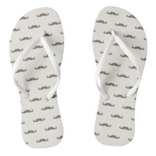 Moustache hipster pattern 3 flip flops
