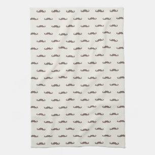 Moustache hipster pattern 3 kitchen towel