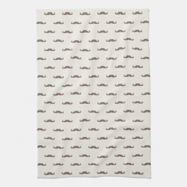 Moustache hipster pattern 3 kitchen towel (Vertical)