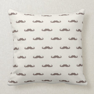 Moustache hipster pattern 3 throw pillow