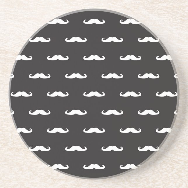 Moustache hipster pattern coaster (Front)