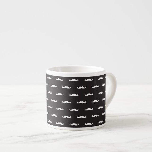 Moustache hipster pattern espresso cup (Front Right)