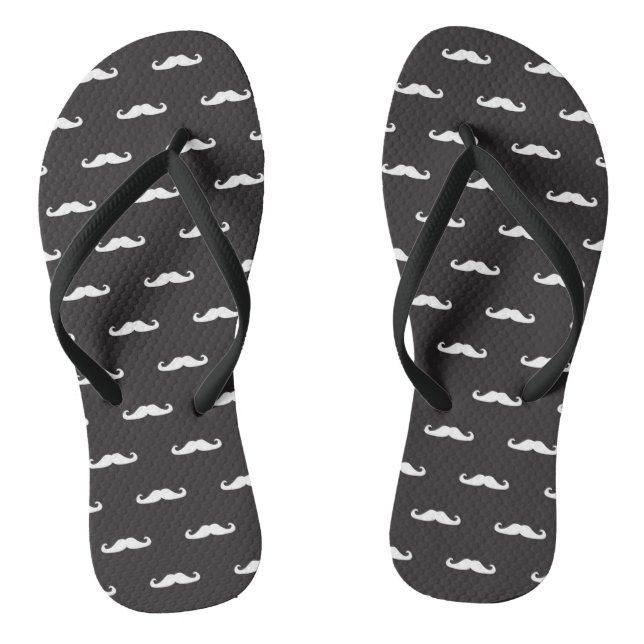 Moustache hipster pattern flip flops (Footbed)