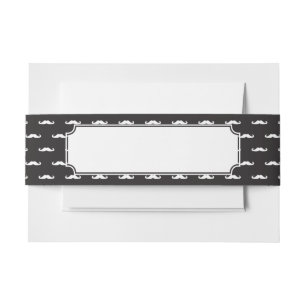 Moustache hipster pattern invitation belly band