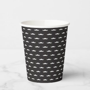 Moustache hipster pattern paper cups