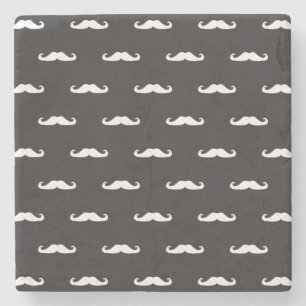 Moustache hipster pattern stone coaster