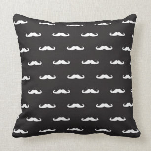 Moustache hipster pattern throw pillow