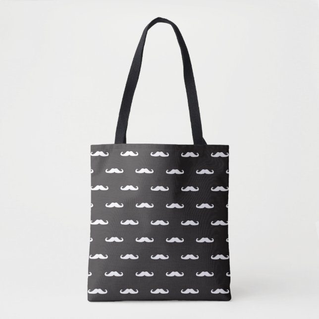Moustache hipster pattern tote bag (Front)