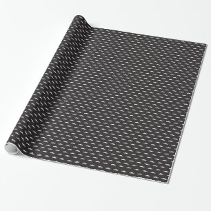 Moustache hipster pattern wrapping paper