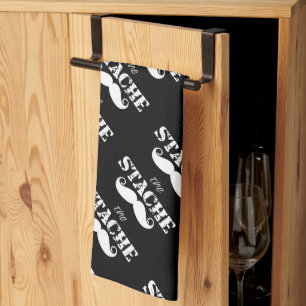 Moustache Hipster Retro Pattern Kitchen Towel