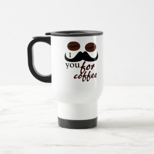 Moustache I vous pour la tasse de voyage de café