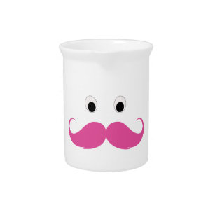 Moustache in pink is funny pitcher