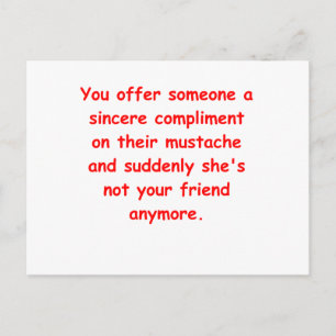 moustache joke postcard