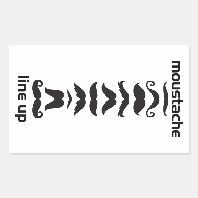 Moustache Line Up Sticker (Front)