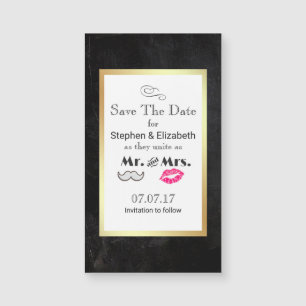 Moustache & Lips Mr. & Mrs. Save the Date