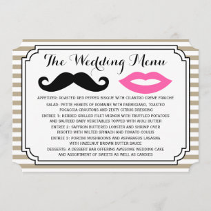 Moustache & Lips Wedding Menu