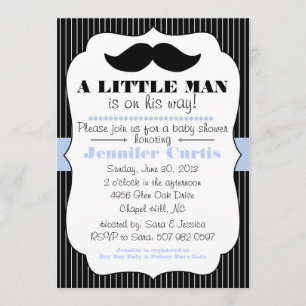 Moustache Little Man Baby Shower Invitation