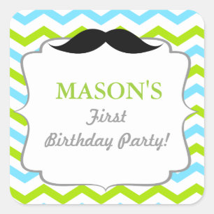 Moustache Little Man Favour Stickers Seals