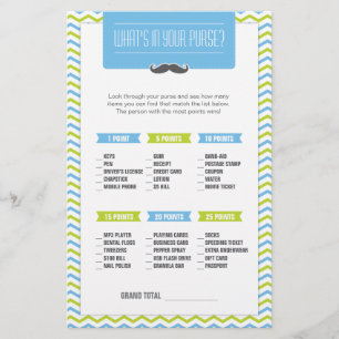 Moustache / Little Man What's in your Purse Game