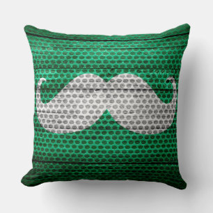 Moustache Metal and Wood Hole #3 Throw Pillow