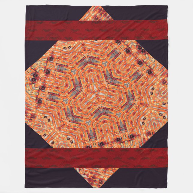 Moustache Mischief Fleece Blanket (Front)