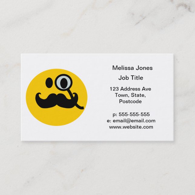 Moustache monocle business card (Front)