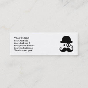 Moustache monocle mini business card