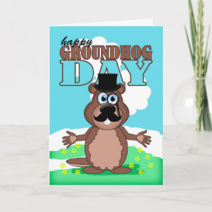 Moustache Moustache Groundhog Day With Cute Card