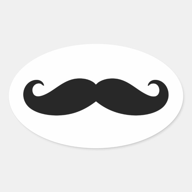 Moustache Moustache, Moustache design Oval Sticker (Front)