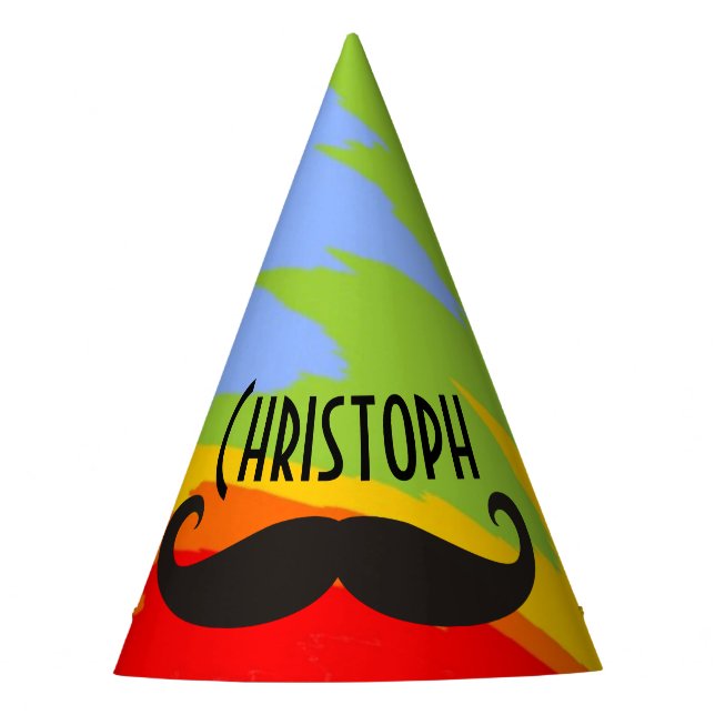 Moustache / Moustache / Schnurrbart + your ideas Party Hat (Front)