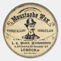 Moustache Moustache Wax Stickers Vintage Style