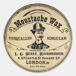 Moustache Moustache Wax Stickers Vintage Style