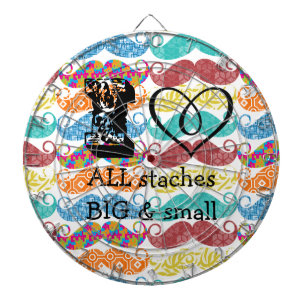 Moustache Mr. Hipster Vintage Retro Dartboard